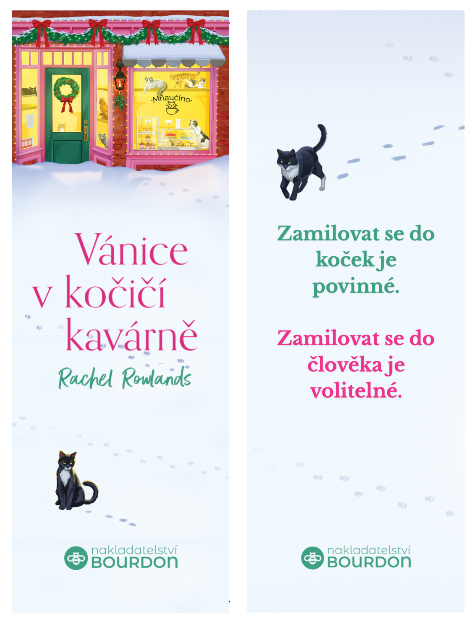 Záložka Vánice v kočičí kavárně